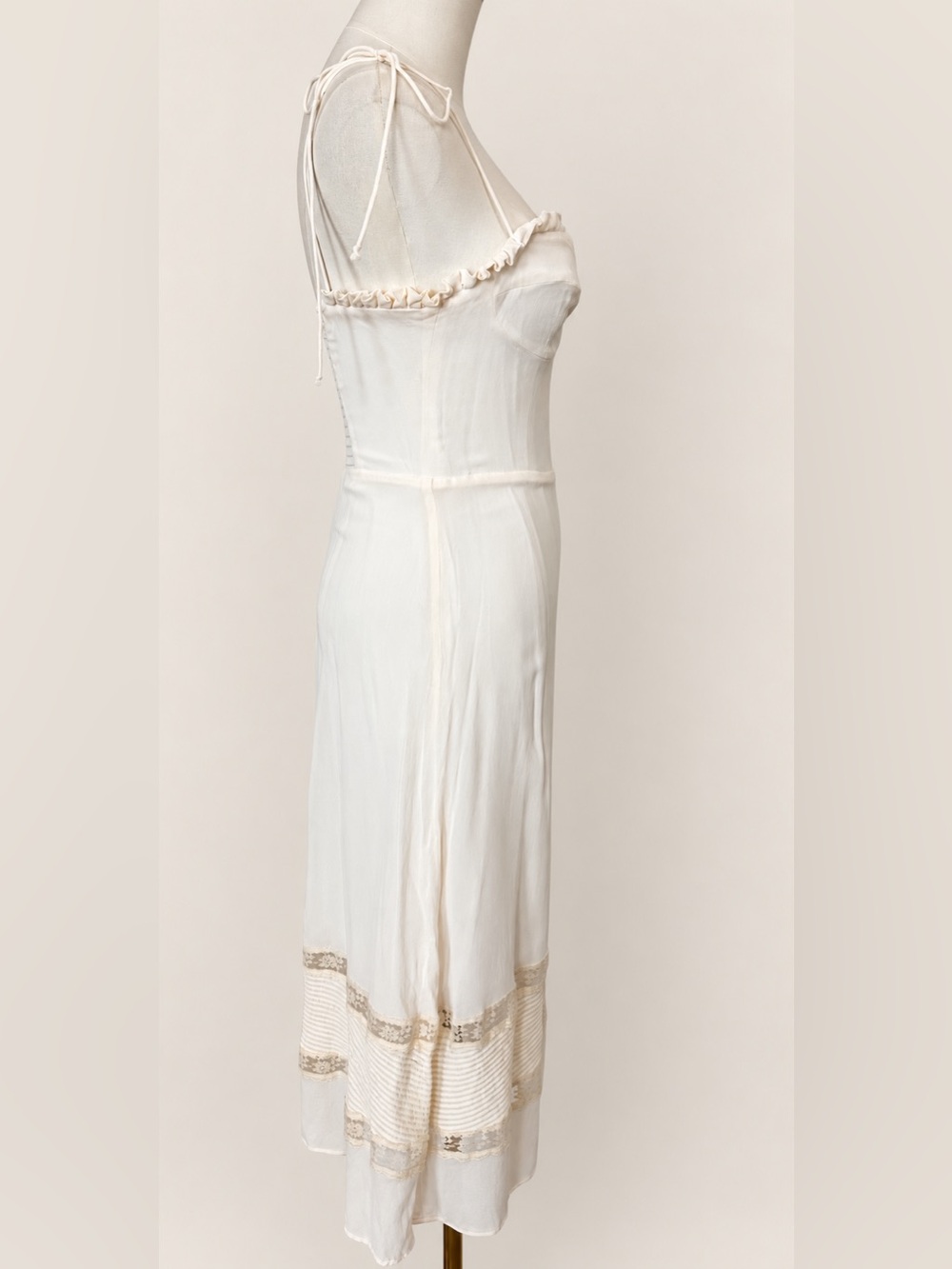Reformation Ronan Ivory Lace Midi Dress Romantic Corset Size 4 - Picture 5 of 8